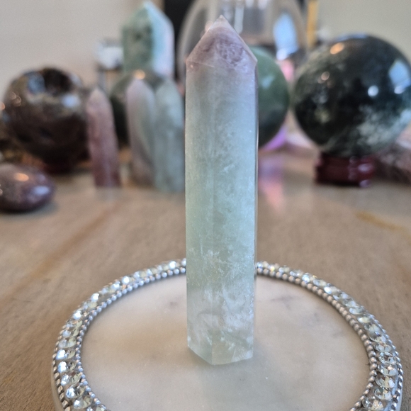 Natural Fluorite Crystal Point Obelisk Tower #M - Picture 3 of 8